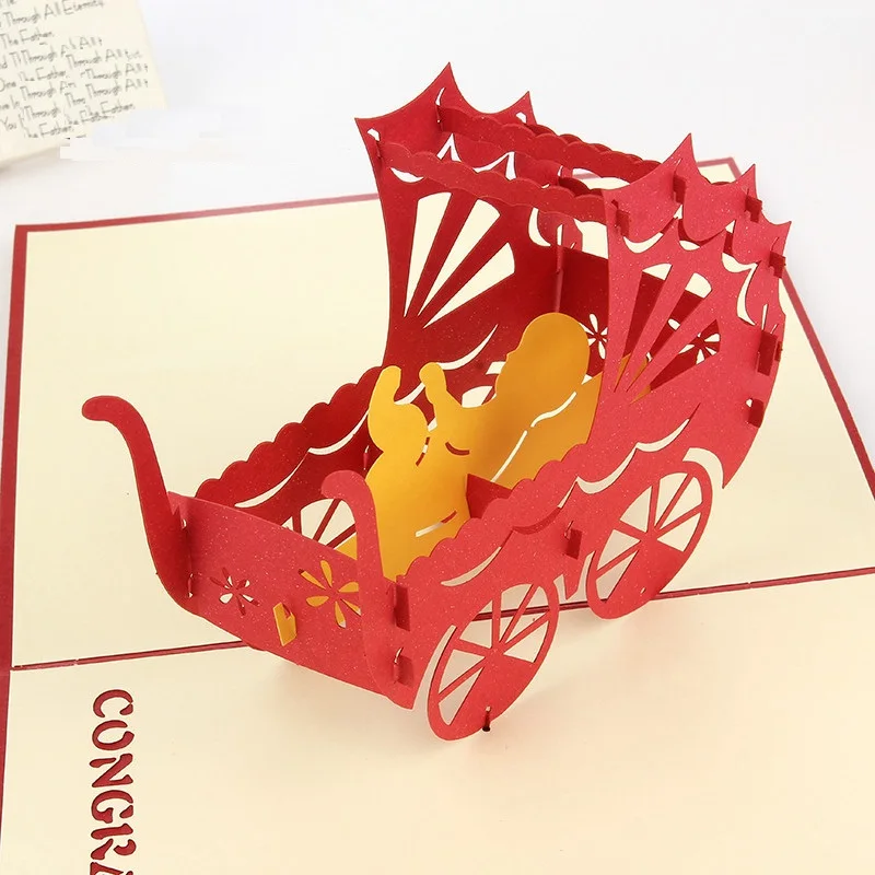 10 шт./лот детский автомобиль 3D Поп-карта душ kirigami оригами Бумага искусство 3d