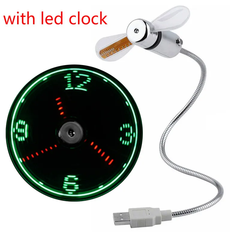 Мини вентилятор USB гаджеты светодиодные часы для ноутбука ПК дисплей времени в