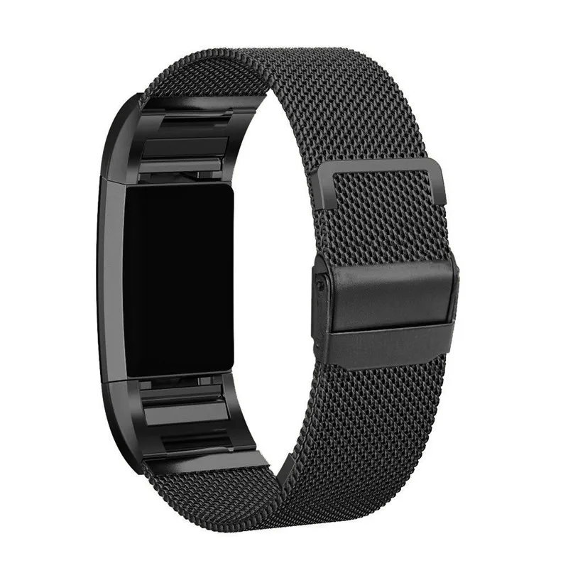 Лидер продаж! Роскошные Milanese Loop ремень и ссылка браслет Нержавеющая сталь Диапазон регулируемый Синтетическое закрытие волос Браслет для fitbit заряд 2 трекер jan5