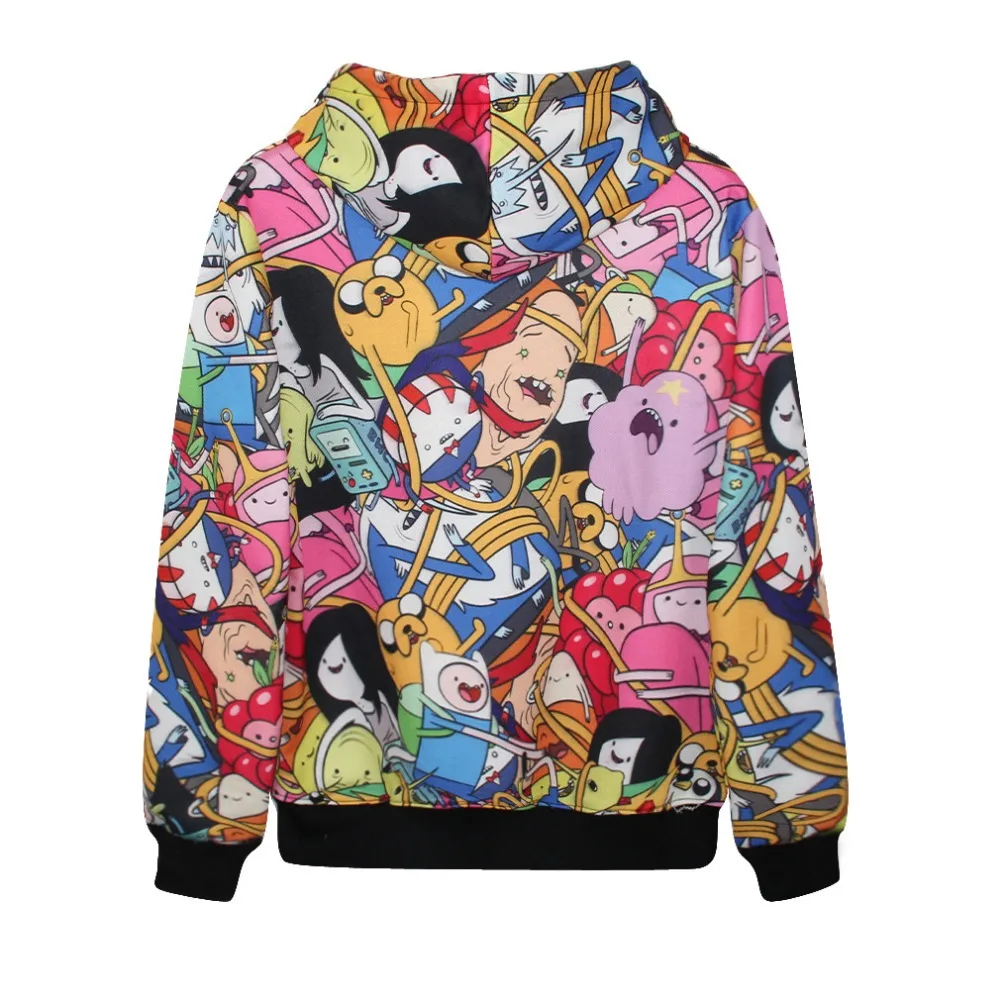 Harajuku 3D принт Приключения go with Finn свитшоты с Джейком пальто Модная длинным рукавом