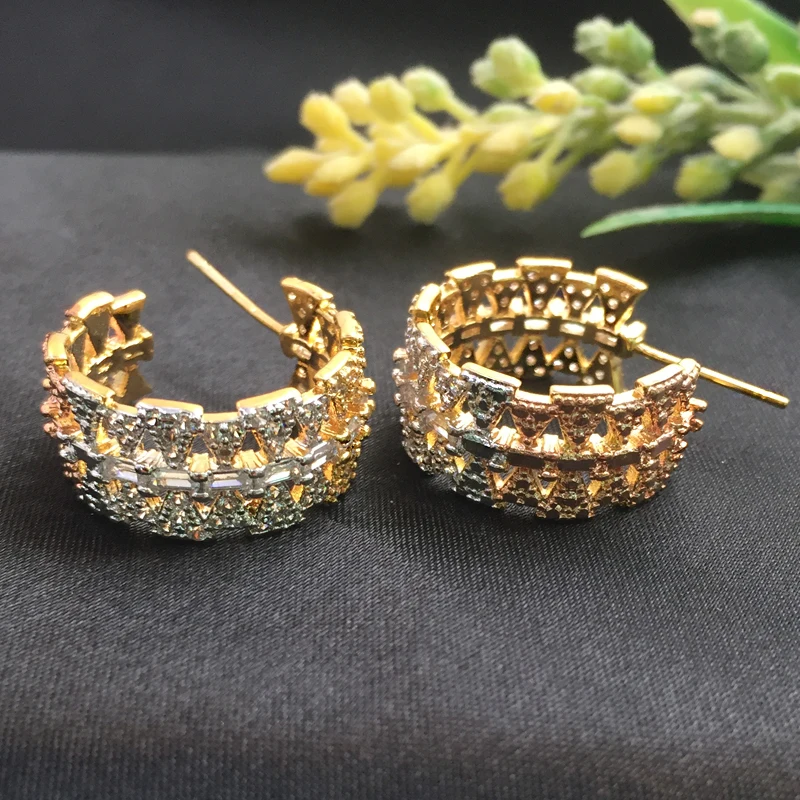 

Lanyika Fashion Jewelry Delicate Implicit Nature Trendy Toothed Wheel Micro Plated Party Earrings Anniversary Daily Best Gift
