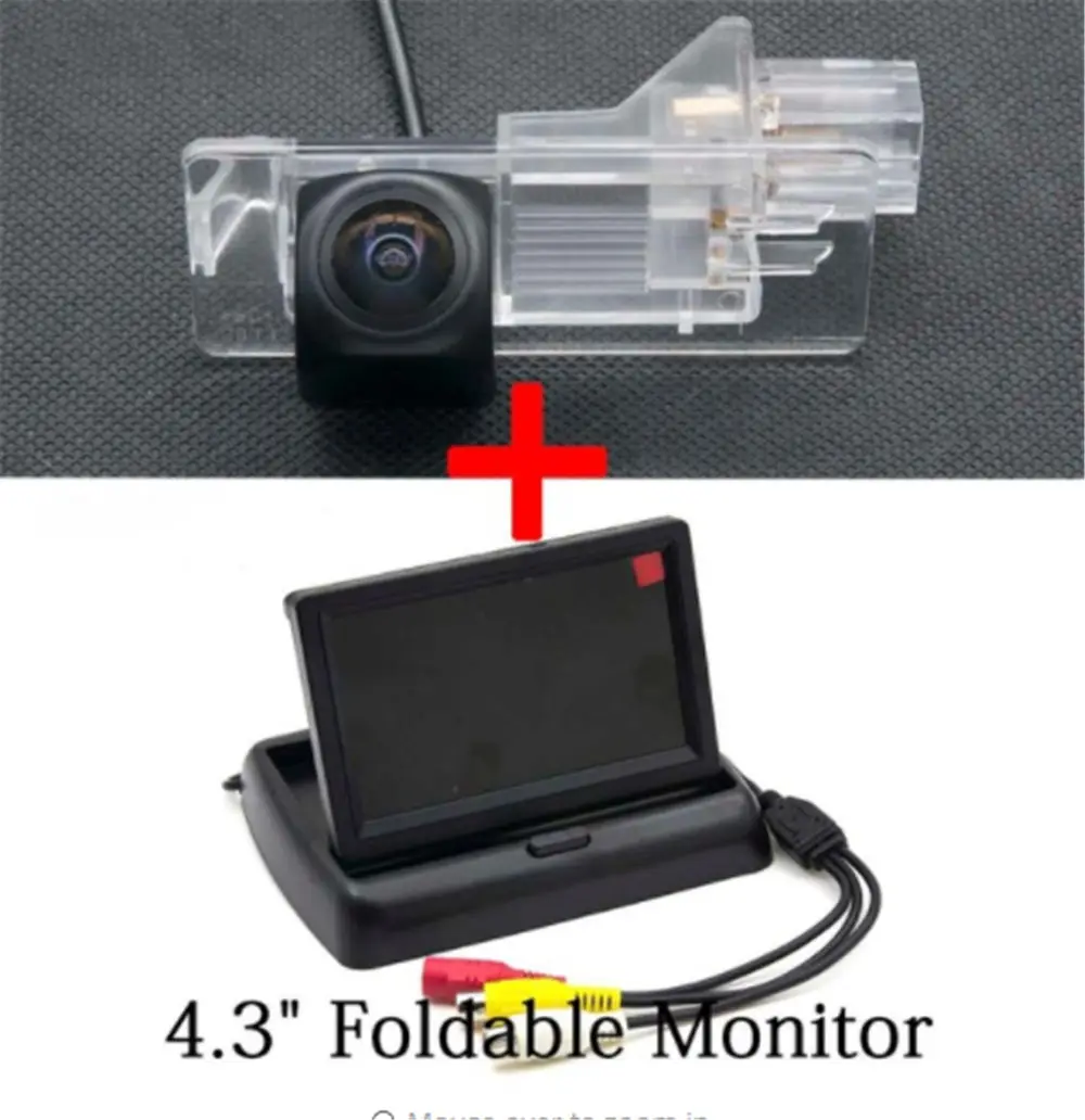 camera with Monitor 1080P рыбий глаз MCCD Starlight автомобильная парковочная камера заднего вида для Renault Fluence 2013 Автомобильная камера заднего вида - Название цвета: camera with Monitor