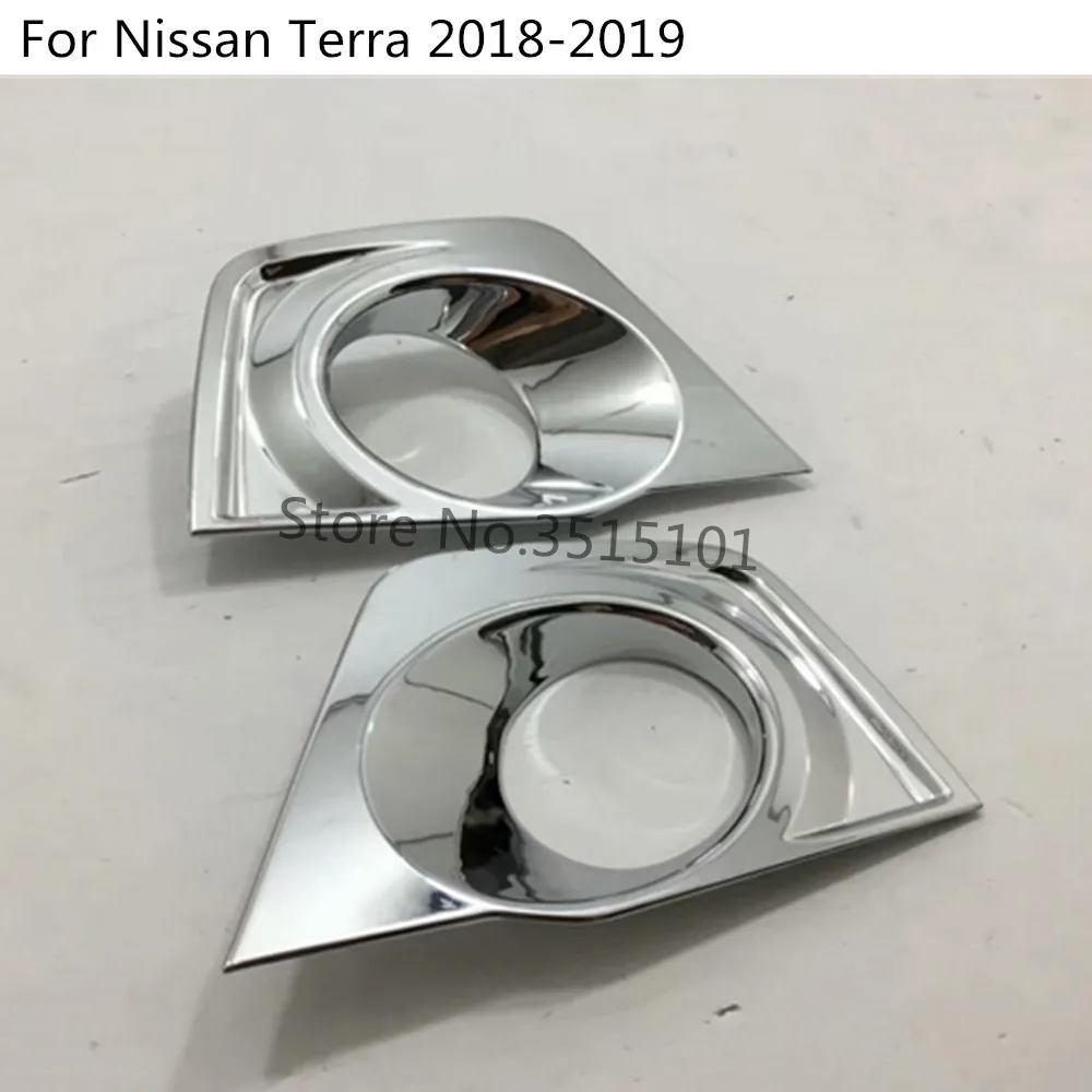 Car body cover detector ABS Chrome front head fog Light Lamp Trim frame moulding 2pcs For Nissan Terra 2018 2019 2020 | Автомобили и