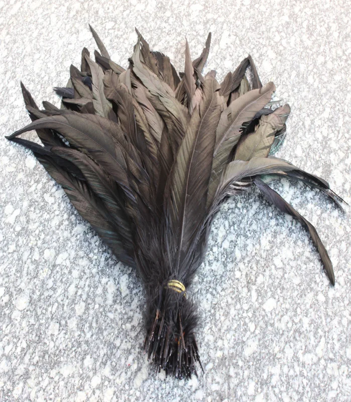 

Manufacturers selling 100 PCS beautifu Black rooster tail feathers 12-14 inches /30-35 cm