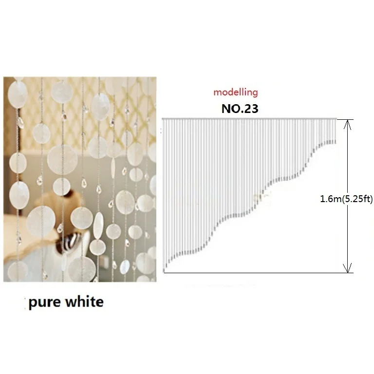 50pcs white № 23 готовая занавеска 50 шт./лот разноцветная ракушка занавес украшенный камнями дверь занавес экран крыльцо перегородка Рождественское украшение 01 - Цвет: 50pcs white