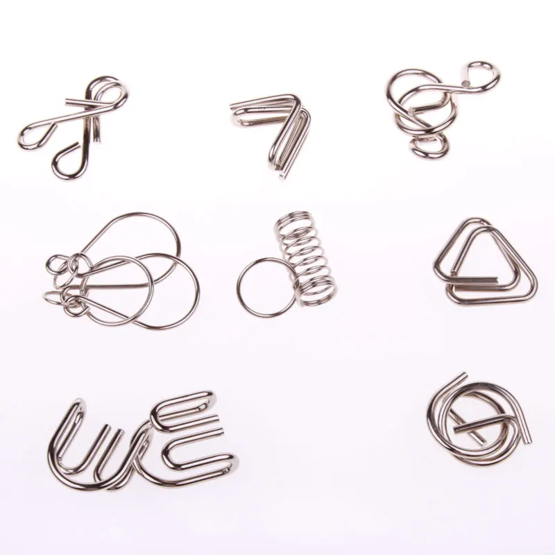 8 шт./компл. пазл из металлической проволоки интересная игра для разума детский