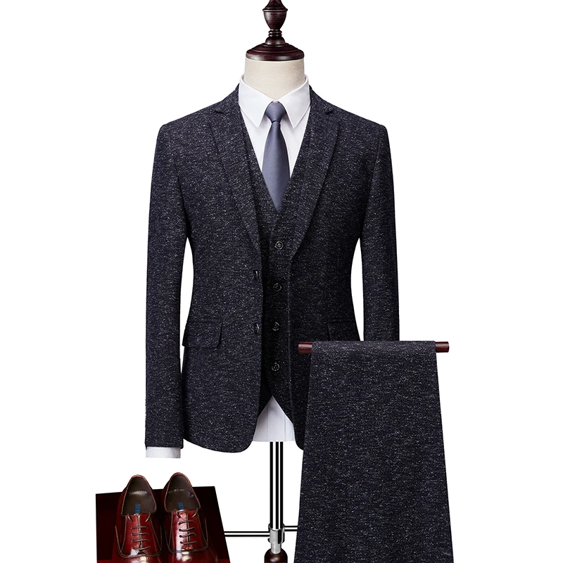 

Loldeal Mens Slim Fit Suit Solid Color Formal Business 2 Button 3-Piece Suit SetM-6XL