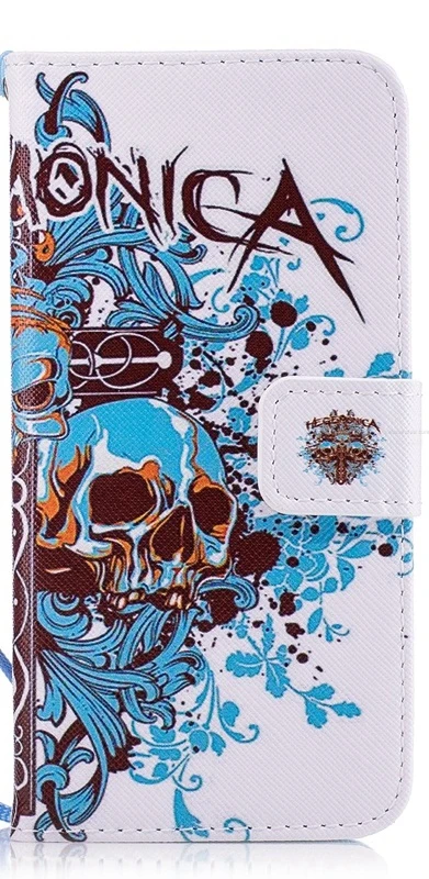 Blue Skull Чехол-книжка с кошельком из мягкий силиконовый чехол для huawei P8 Lite P8Lite крышка ALE-L21 ALE-L23 ALE-L04 ALE-L02 ALE L21 L04 L23 L02 чехол s - Цвет: Blue Skull