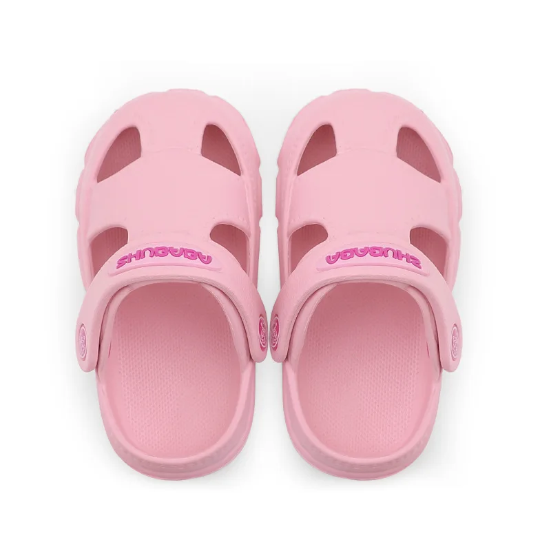 pink1 Новые летние сабо для маленьких мальчиков и девочек; пляжные сандалии для маленьких детей; детские шлепанцы без шнуровки на мягкой подошве; нескользящая Водонепроницаемая Повседневная обувь; SAP25 - Цвет: pink1
