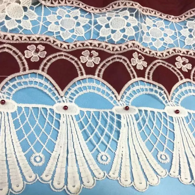 Высокое качество Новинка 2017 года жемчуг гипюр в африканском стиле Кружево Ткань