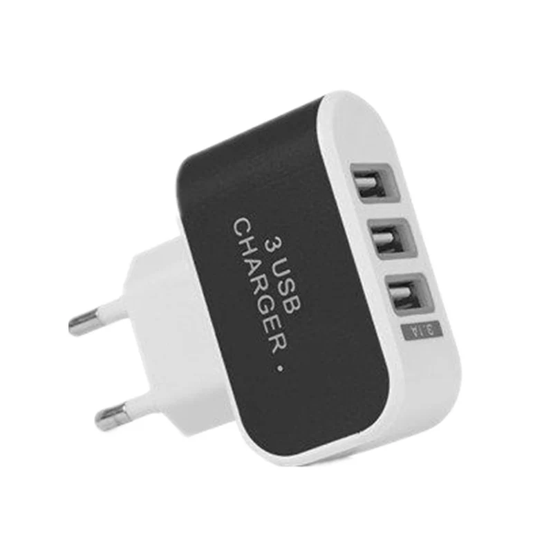 Штепсельная Вилка европейского стандарта, 3 порта, USB зарядное устройство для дома и путешествий, адаптер для зарядки переменного тока, Универсальное портативное USB зарядное устройство для Xiaomi, samsung, Iphone, аксессуары