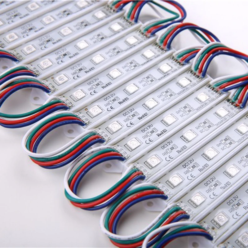 20 шт. светодиодный модуль 3 светодиодный s 5050 RGB/желтый/зеленый/красный/синий/белый/теплый белый водонепроницаемый IP65 DC12V
