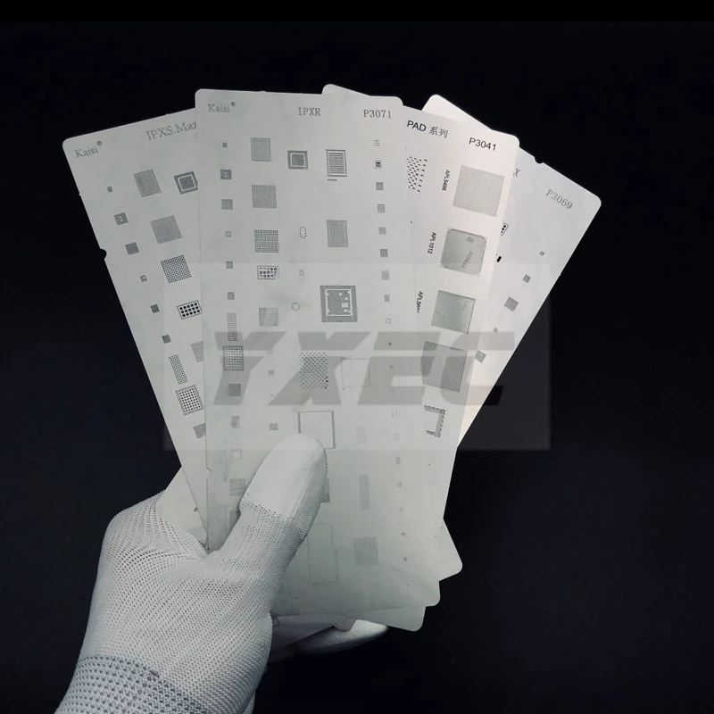 16 шт./лот IC чип BGA комплекты трафаретов набор шаблонов для пайки iphone X 8 7 6s 6 plus SE 5S 5C 5