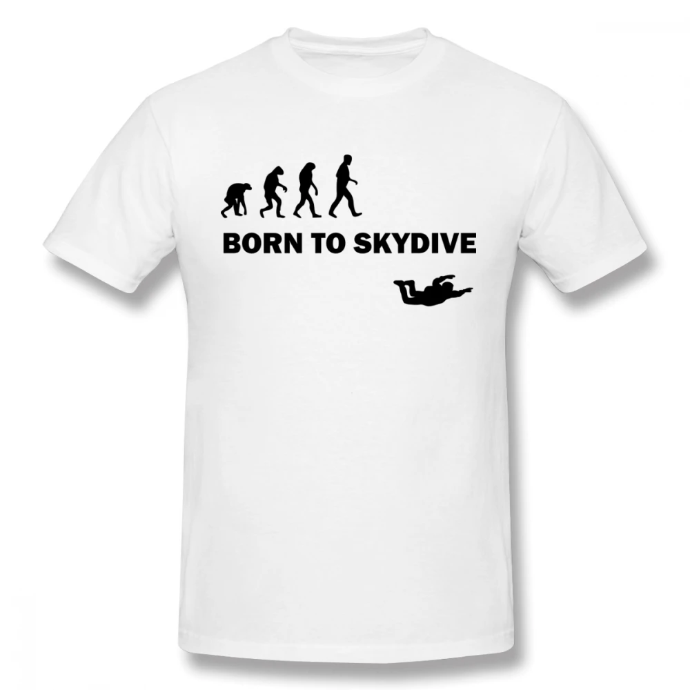 Модная мужская футболка Born To Skydive с парашютом модная из чистого хлопка круглым