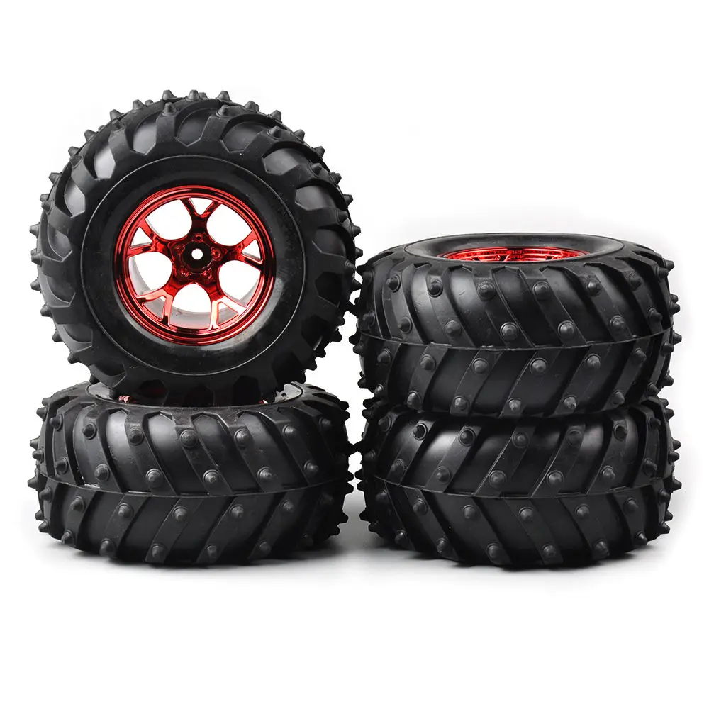 Резиновая шина и обод колеса RC 4 шт./компл. 12 мм шестигранный для HSP HPI 1/10 Bigfoot Monster