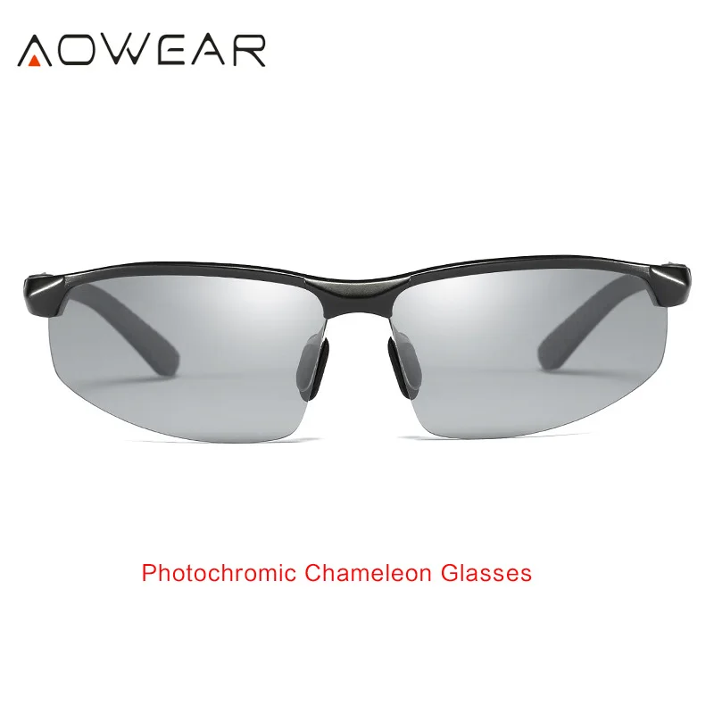 AOWEAR фотохромные солнцезащитные очки, мужские поляризованные очки-хамелеоны, мужские солнцезащитные очки, меняющие цвет, HD очки для дневного и ночного видения, очки для вождения