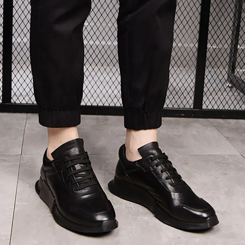 Повседневная обувь из натуральной кожи мужские белые дышащие кроссовки модные