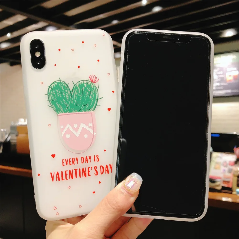 Cute cartoon plant Patrick star pattern transparent soft TPU back cover for iPhone 6 6s 7 8 Plus X Xs Max XR phone case FUNNDA |