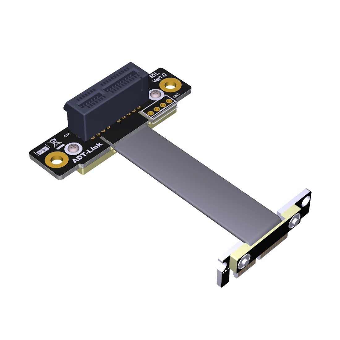 Переходник PCIE X1 двойной кабель-удлинитель 90 градусов PCIe 3 0x1 to x1 8 Гбит/с PCI Express 1x