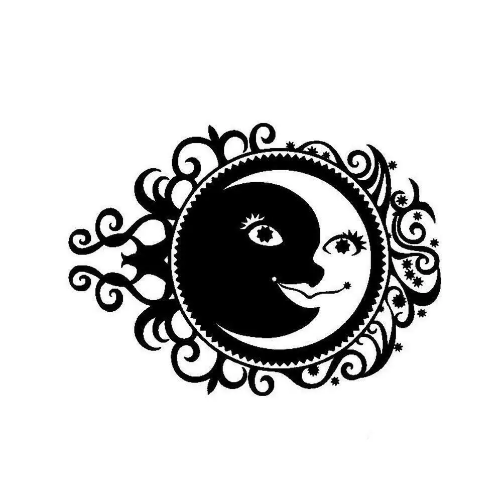 Smiley Yin Yang Sun &amp Moon Art Car Window Bumper Vinyl JDM Sticker Cute And Interesting Fashion Decals | Автомобили и