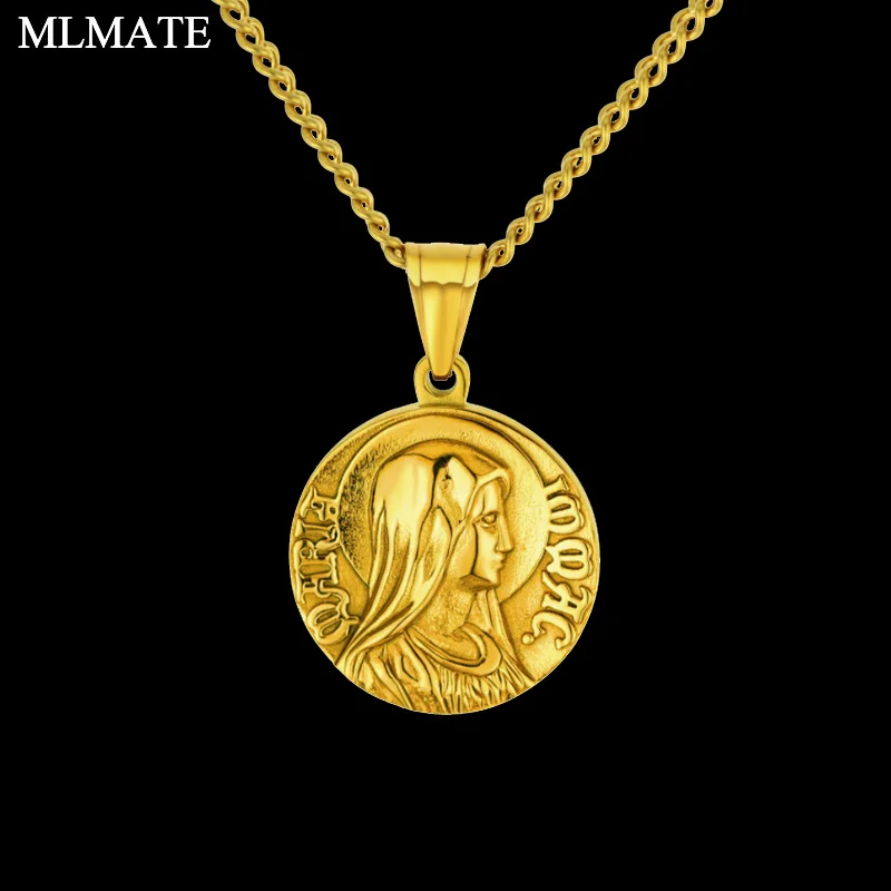 Ожерелье с подвеской Дева Мария для женщин и девушек ювелирное изделие золотого