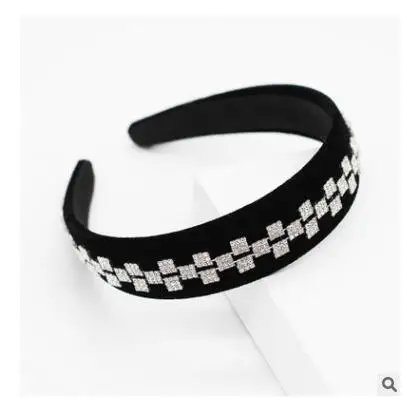 Модная фланелевая квадратная Женская повязка на голову со стразами