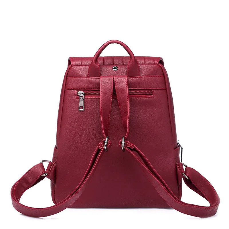 Женский кожаный рюкзак винтажный для путешествий школьный девочек 2019|Женские