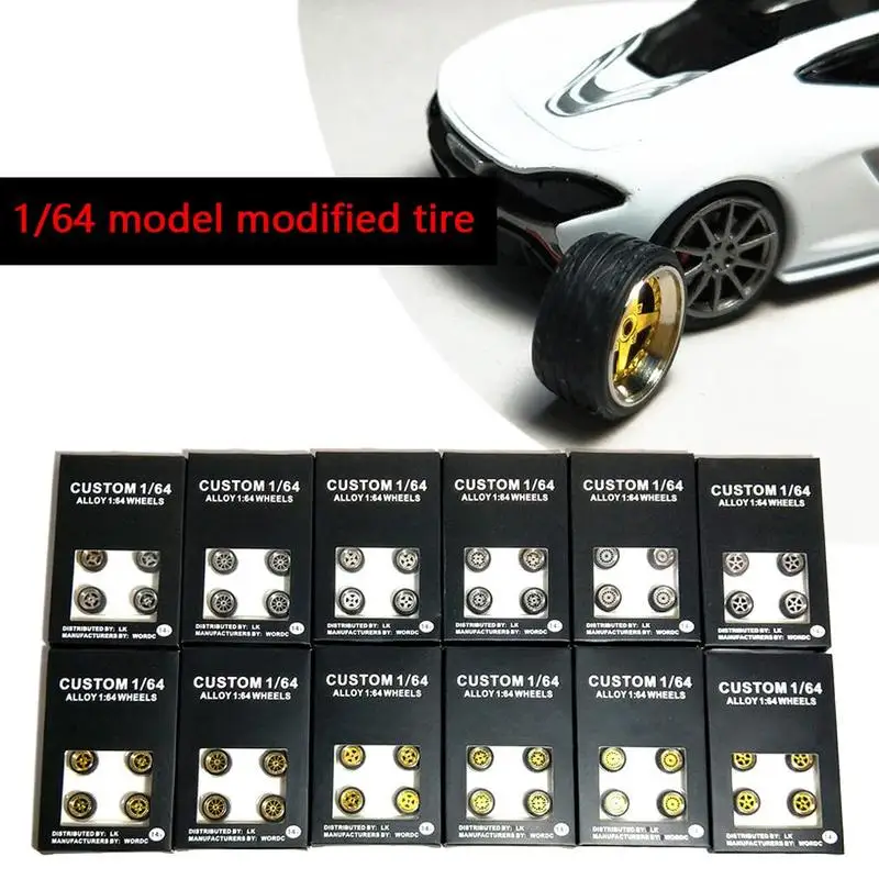 

Новый стиль, модель 1:64, модифицированные шины, Литые колеса, резиновые игрушечные автомобили, универсальная модель, аксессуары для смены ав...