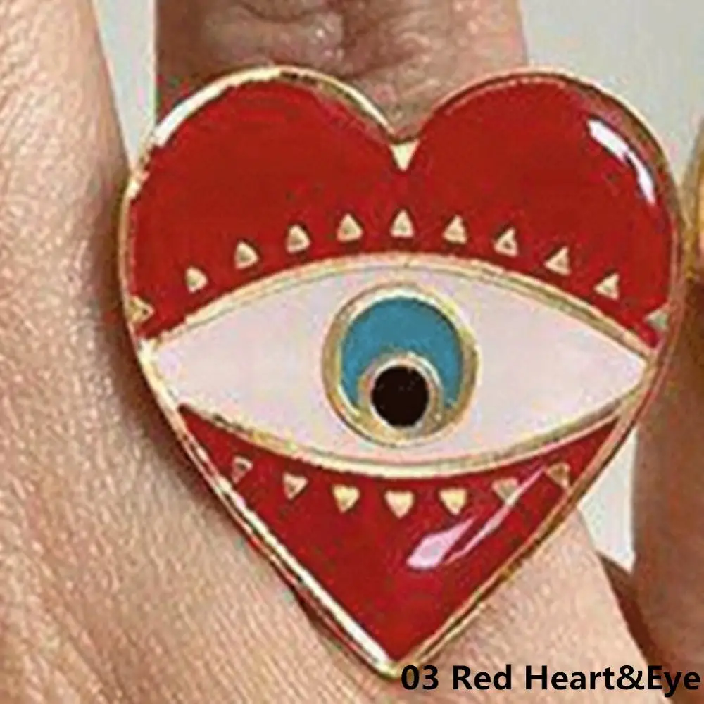 Новое регулируемое Золотое красное сердце сглаза Модные кольца для женщин