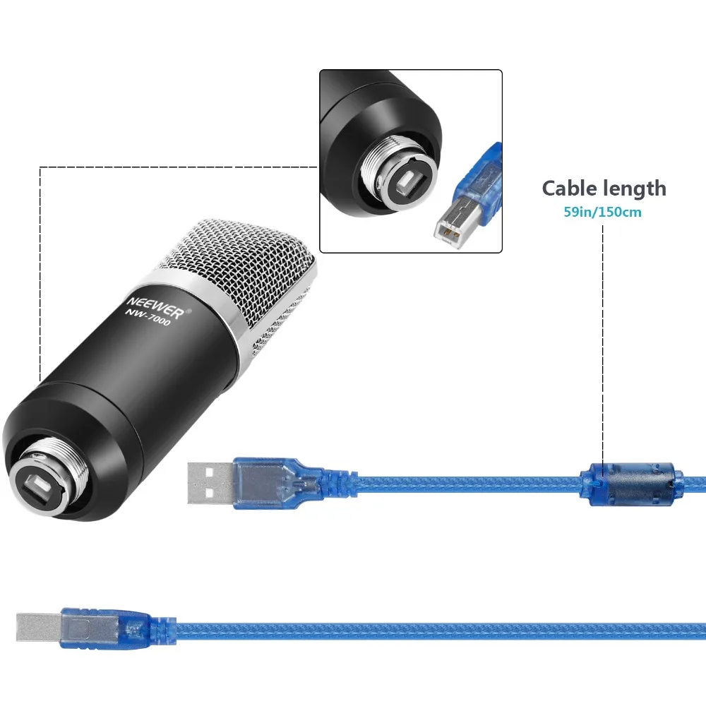 Neewer USB микрофон с подвесным ножничным кронштейном креплением монитором