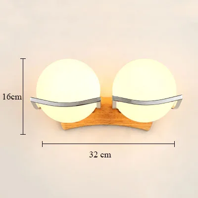 Скандинавские бра, настенные светильники, деревянные светодиодные лампы Wandlamp, стеклянная лампа, светильник, современный Лофт, Декор, для спальни, прихожей, светильники, AC90-260V - Цвет абажура: N