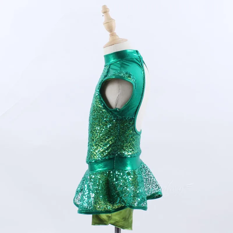 Балетное платье с зелеными блестками модные платья для девочек детская балетная