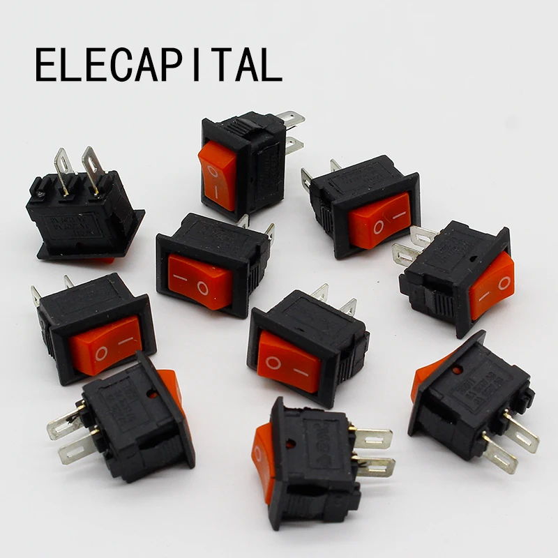 10 шт./лот красный 10*15 мм SPST 2PIN вкл/выкл G125 кулисный переключатель лодки 3а/250В
