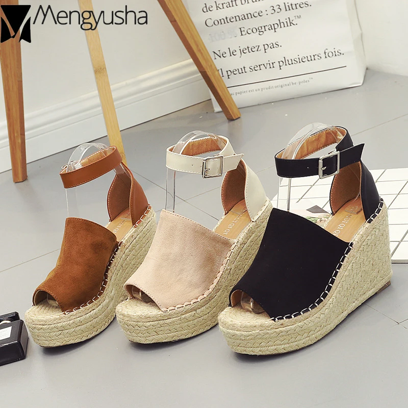 Туфли на танкетке в богемском стиле женская обувь платформе толстый высокий