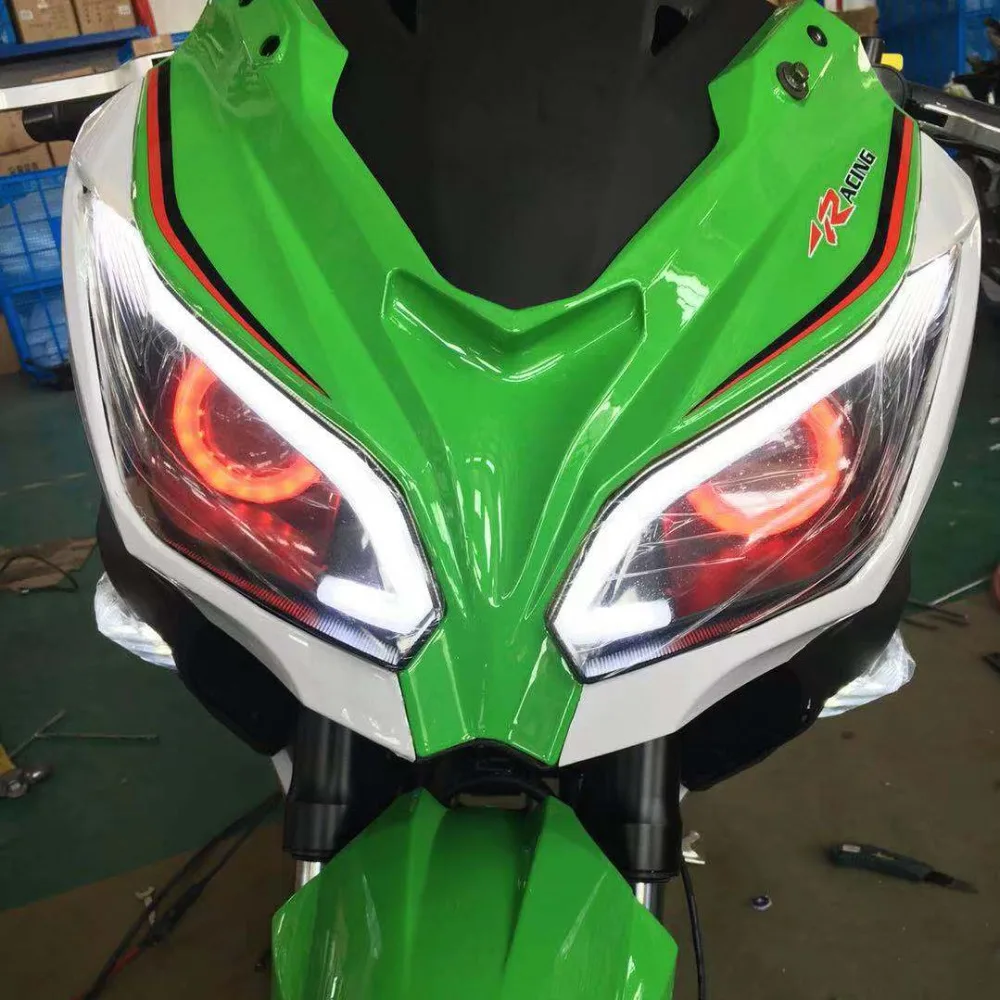 Black and Lime Green Motorcycle Fairing Kit.