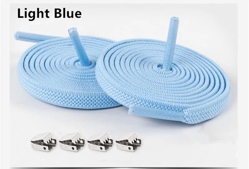 Light Blue 100 см цветные эластичные шнурки для обуви, удобная пряжка, цветные эластичные силиконовые шнурки без завязок, шнурки для обуви, шнурки для кроссовок - Цвет: Light Blue