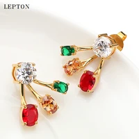 new candy colored glass earrings ear gold silvery color plated clare zircon earings earring stud earrings for women jewelry
