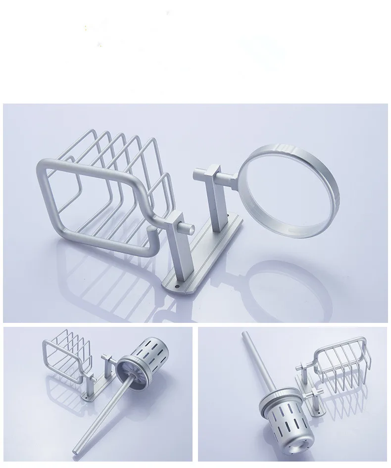 1PC Bathroom Accessories Space Aluiminum Toilet Brush Set with Shelf WC Basket tTilet Holder NG 006 | Дом и сад
