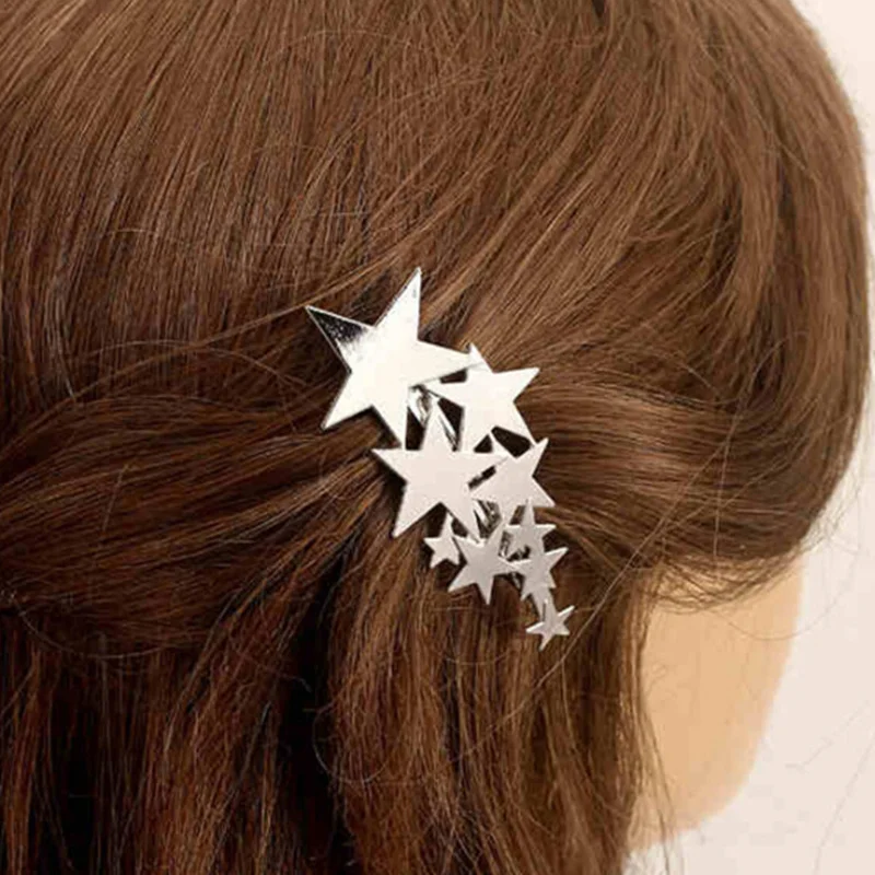 Женские модные свадебные заколки для волос в форме звезды аксессуары женские