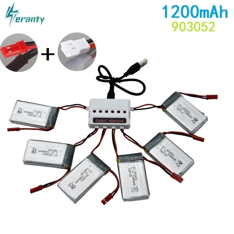 

3.7v 1200mAh lipo battery and charger for Syma X5 X5SW X5SC M18 H5P H11D H11C T64 T04 T05 F28 F29 T56 T57 Helicopter drone part
