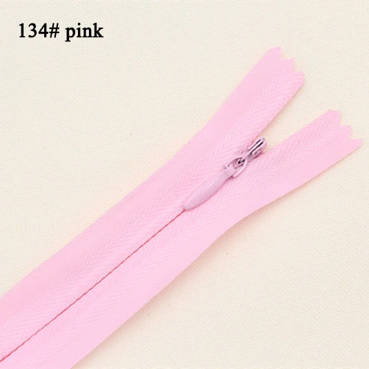 134 pink 10 шт. 28 см; большие размеры 35-40 см, 45 см 50 см 55 60 см в длину 3# невидимые молнии нейлон катушки молнии набор «сделай сам» для пошива одежды аксессуары для одежды - Цвет: 134 pink