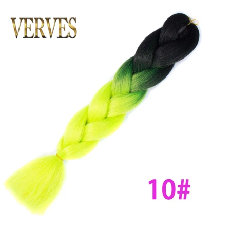 #35 VERVES 5 шт./лот синтетические двухцветные высокотемпературные волокна Омбре плетение волос 24 дюймов Крупногабаритные косички для наращивания волос - Цвет: #35