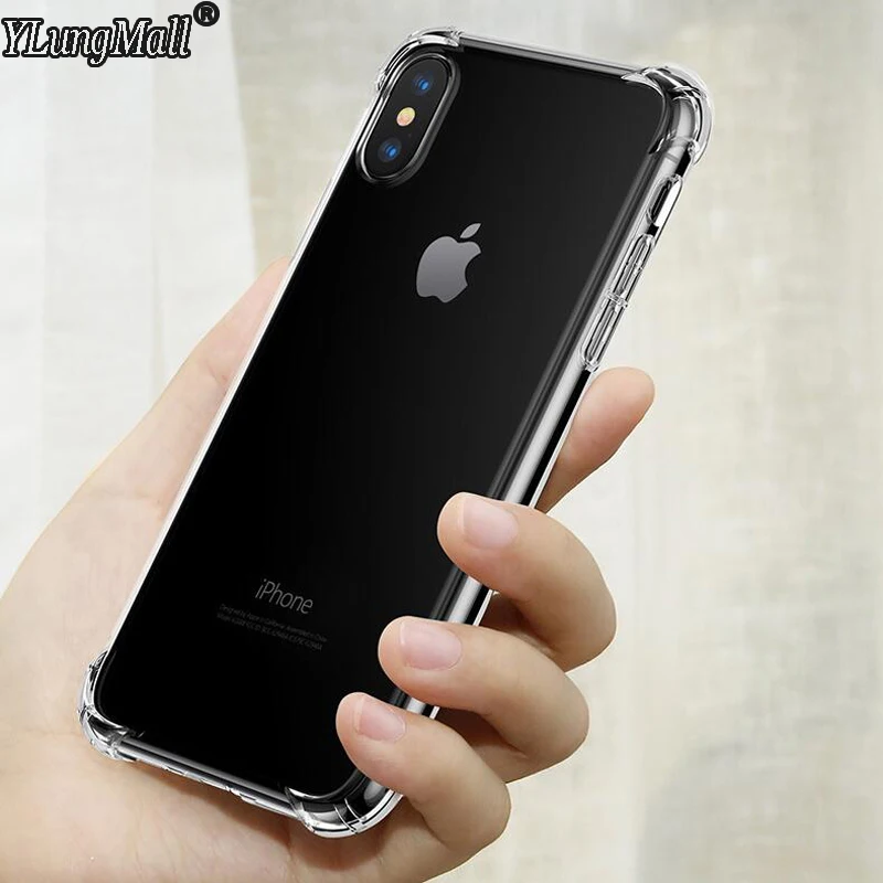 Тяжелый защитный чехол для телефона iPhone 8 7 6 6s Plus прозрачный мягкий ТПУ s задняя