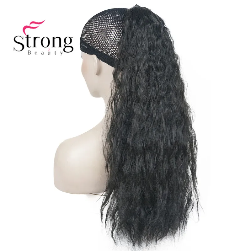 StrongBeauty 6 видов цветов длинные кудрявые Кудрявые Волнистые конский хвост парик африканские кудри 22-24 дюймов синтетические Тепло сопротивляются цвету выбора