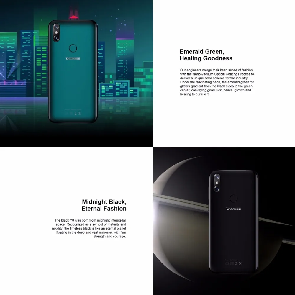 DOOGEE Y8 смартфон 6 1 &quotFHD 19:9 дисплей экран капли воды 3400 мАч MTK6739 четырехъядерный 3 ГБ