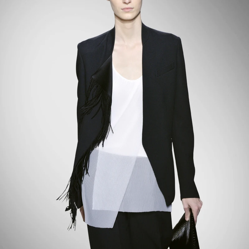 Новинка осени модный тонкий маленький пиджак с кисточками|small suit jacket|blazer femininosmall |