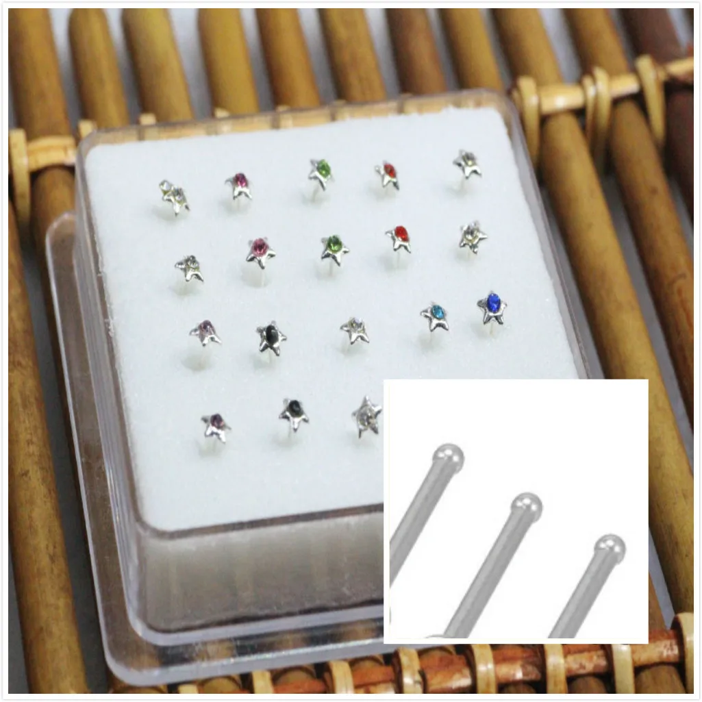 20ps Модная Звезда серебряного цвета Форма Красочный Белый Кристалл Циркон