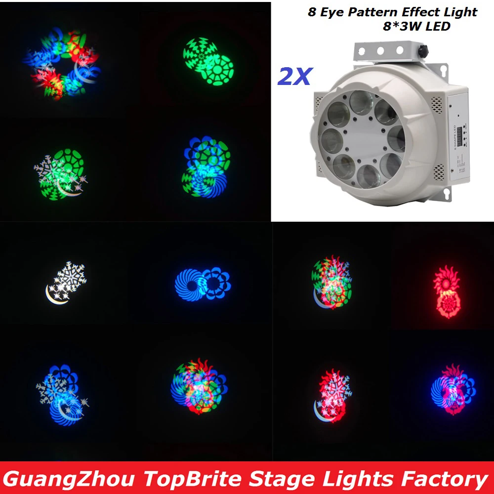 Светодиодная лампа Cree 8*3 Вт 8 глаз 4 цвета|effect light|special effect lightsrotating light |