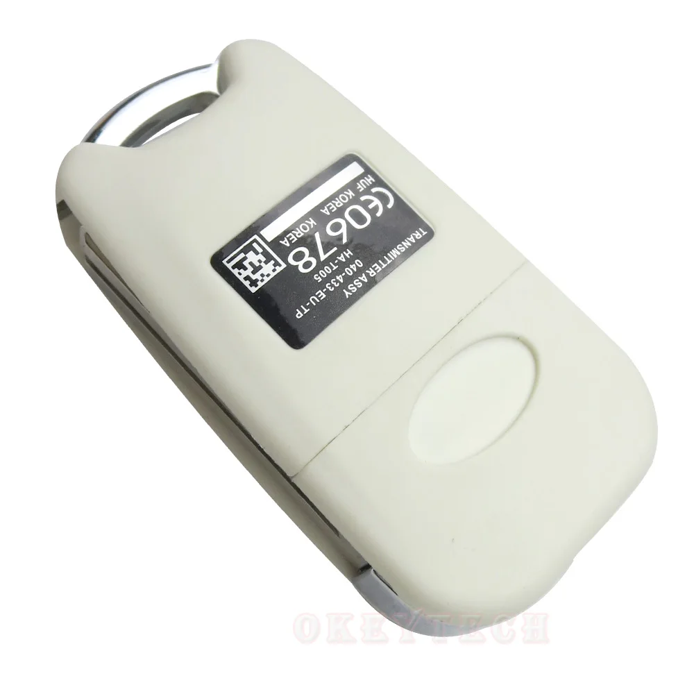OkeyTech Белый флип чехол для KIA Sportage K2 K3 K5 Hyundai Blank Uncut Blade 3 кнопочный БЕСКЛЮЧЕВОЙ вход
