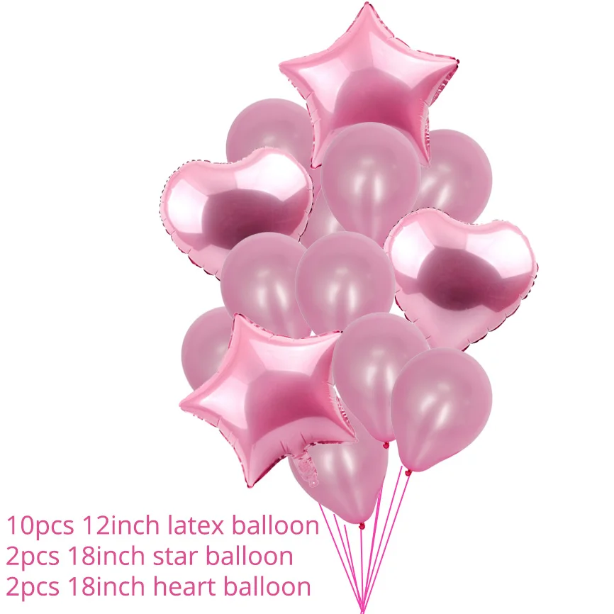 15pcs balloon Блеск один баннер гирлянда из букв ребенок 1-й День рождения 12 месяцев фото плакат первый день рождения украшение один баннер фоторамка - Цвет: 15pcs balloon